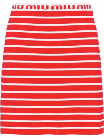Shop Miu Miu striped-viscose mini-skirt with Express Delivery - FARFETCH