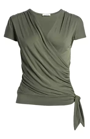 Loveappella Faux Wrap Top | Nordstrom Olive