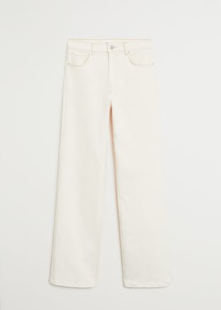 Wide leg high waist jeans - Women | Mango USA white
