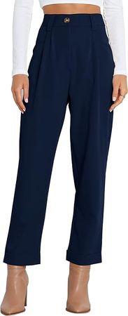 Amazon.com: Febriajuce Womens Dress Pants Wide Leg Stretch Work Pants Bootcut Yoga Golf Pants with Pockets Navy Blue : Clothing, Shoes & Jewelry