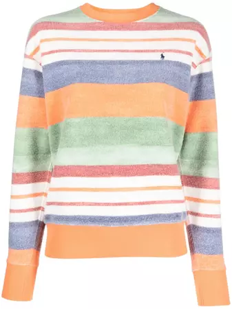 Polo Ralph Lauren pony-embroidered Striped Knitted Jumper - Farfetch