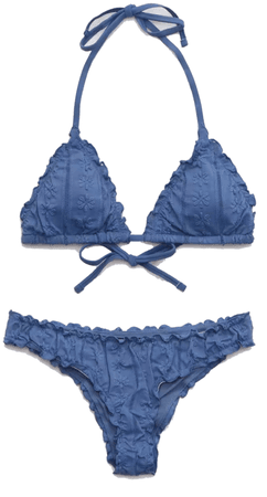 aerie blue flower bikini