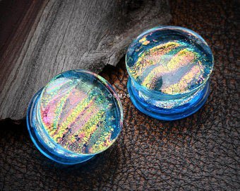 A Pair of Dichroic Glass Purple Rainbow Iridescent Double | Etsy