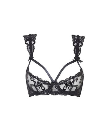 Dixee Quarter Cup Balconette Underwired Bra In Black | Agent Provocateur Lingerie