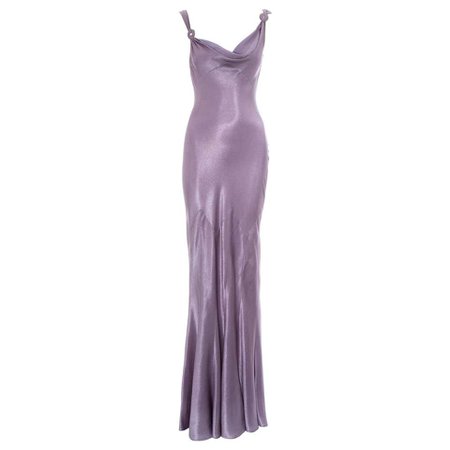 John Galliano violet acetate bias cut evening dress, ss 2000 For Sale at 1stdibs