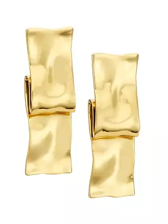 Shop Alexis Bittar Twisted 14K Goldplated Folded Ribbon Earrings | Saks Fifth Avenue