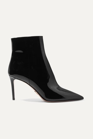 PRADA 85 patent-leather ankle boots