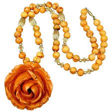 big orange rose necklace - Google Search