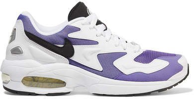 Air Max2 Light Mesh, Faux Leather And Suede Sneakers - Lavender