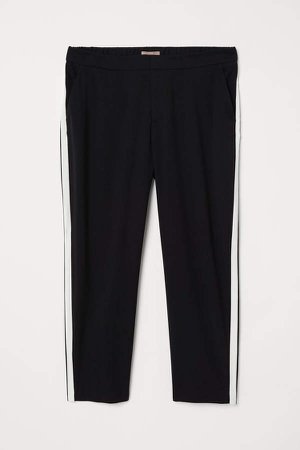 H&M+ Pants with Side Stripes - Black