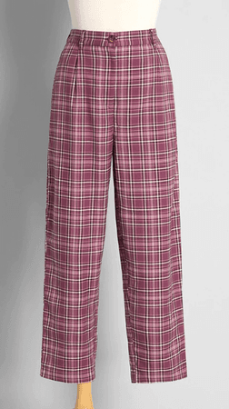 dark pink plaid pants