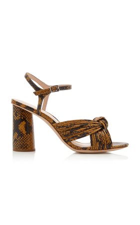 Cece Knotted Snake-Effect Leather Sandals by Loeffler Randall | Moda Operandi