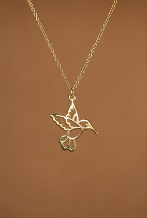 Pinterest - Humming bird necklace gold hummingbird necklace by BubuRuby | jewelery inspiration