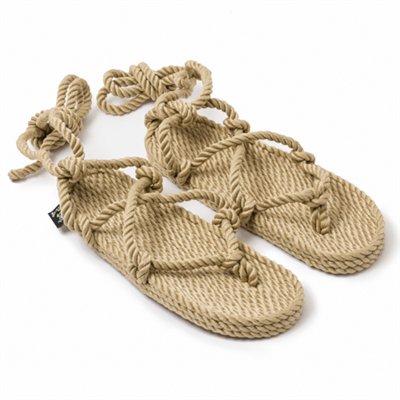 Romano style rope sandal in camel color