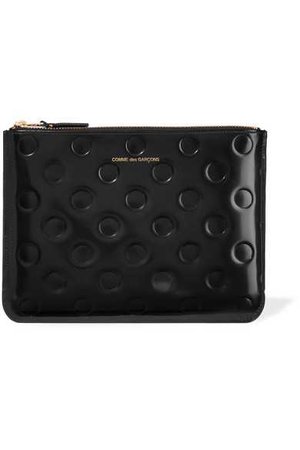 Comme des Garçons | Embossed glossed-leather pouch | NET-A-PORTER.COM