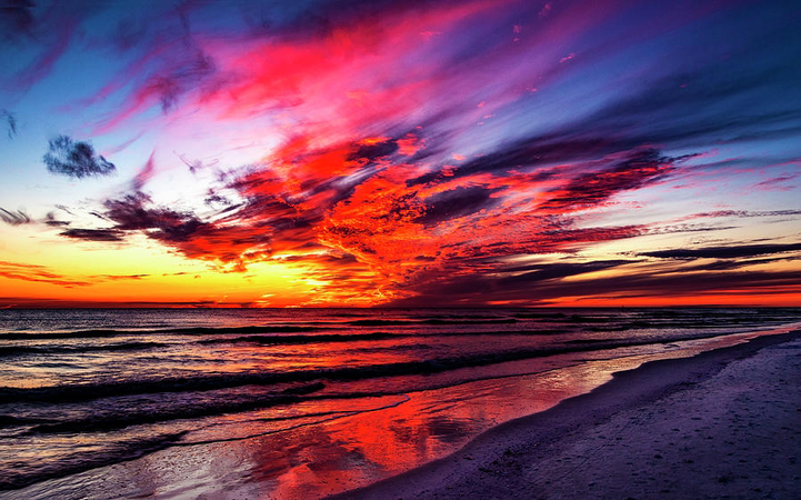 colorful beach sunset