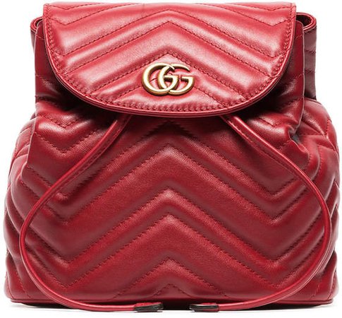 red Marmont quilted leather backpack
