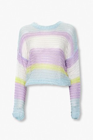 Striped Open-Knit Sweater | Forever 21