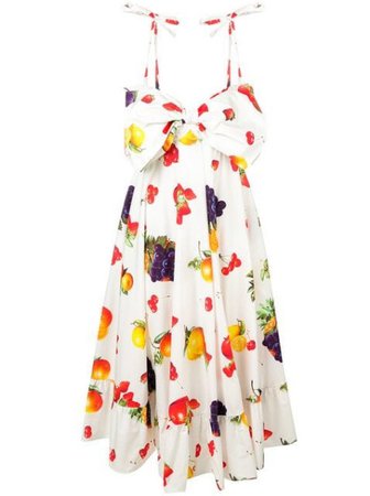 MSGM Fruit Print Flared Dress