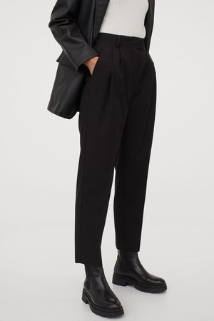 Crease-leg trousers - Black - | H&M