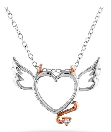 Miabella Devil Angel Heart Necklace