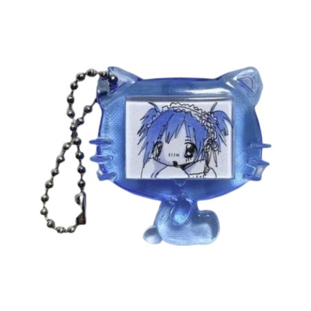 anime blue hello kitty keychain
