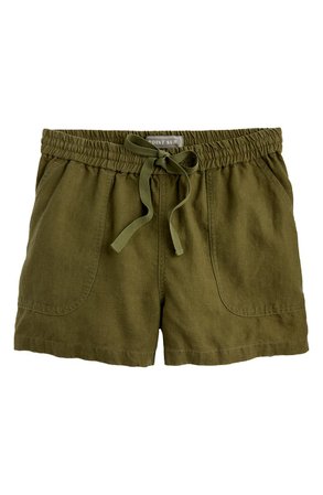 J.Crew Point Sur Seaside Linen Blend Shorts (Regular & Plus Size) green