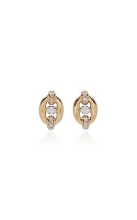 Catena 18k Yellow Gold Stud Earrings By Nadine Aysoy | Moda Operandi