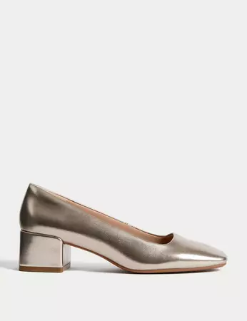 Slip On Block Heel Court Shoes | M&S Collection | M&S