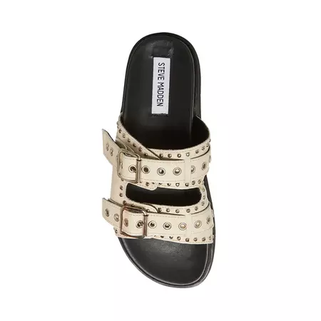 MELANIE Bone Leather Flatform Slide Sandal | Women's Sandals – Steve Madden