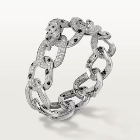 Panthère de Cartier bracelett, white gold, emeralds, onyx, diamonds