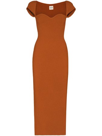 Shop KHAITE Allegra bustier-style knit dress with Express Delivery - FARFETCH