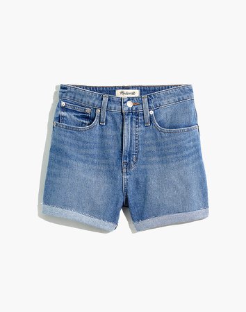 Curvy High-Rise Denim Shorts in Wyndale Wash