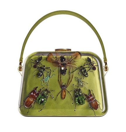scarab green purse bag