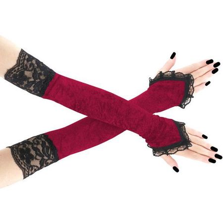 red & black gloves