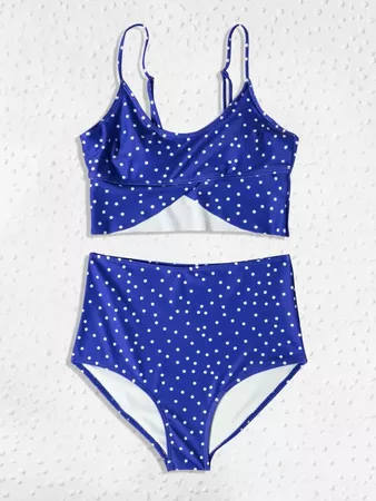 Polka Dot High Waisted Bikini Swimsuit | SHEIN USA