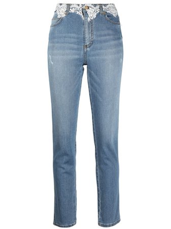 Ermanno Ermanno lace-applique jeans