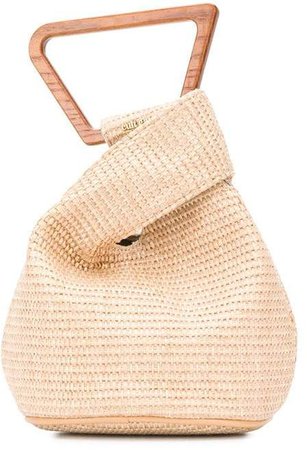 Woven Twisted-Detail Tote Bag