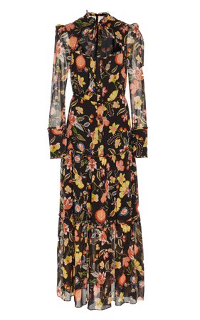 Sabryna Ruffle-Tiered Floral-Print Midi Dress by Alexis | Moda Operandi
