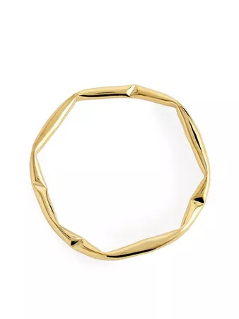 Crunched Gold-Plated Bangle - Gold - Jewellery - ARKET GB