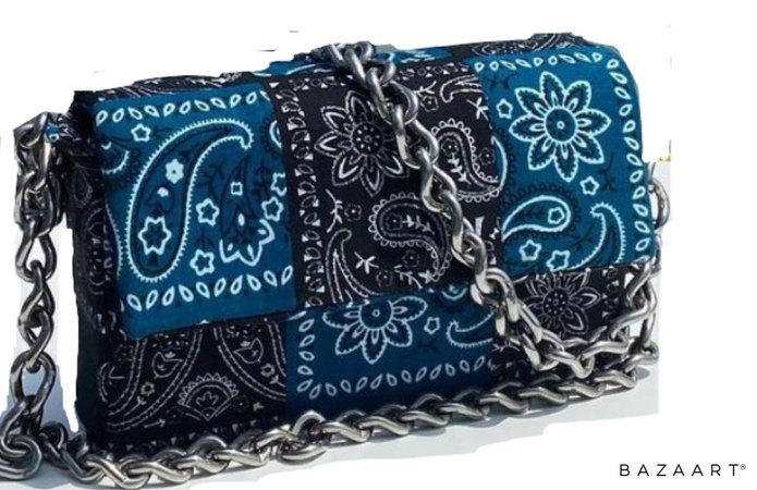 palycesavage blue bandana chain bag