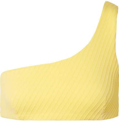 Fella - Lazarus One-shoulder Textured Bikini Top - Bright yellow