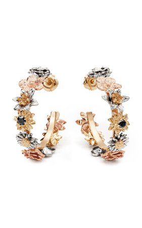 Flora 14k Gold Diamond Hoop Earrings By Bernard James | Moda Operandi