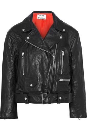 Merlyn crinkled-leather biker jacket | ACNE STUDIOS | Sale up to 70% off | THE OUTNET