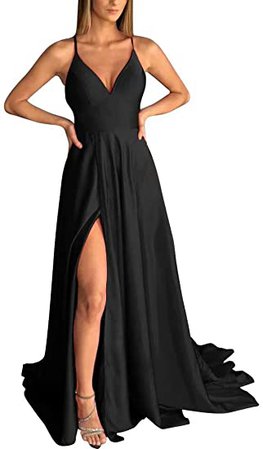 RJOAM Women's Criss Cross Back Satin Prom Party Gown at Amazon Women’s Clothing store