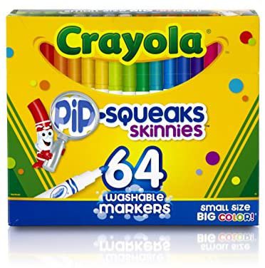 Amazon.com: Crayola Pip-Squeaks Skinnies Washable Markers, 64 count, Great for Home or School, Perfect Art Tools: Toys & Games