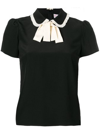 Red Valentino striped bow blouse
