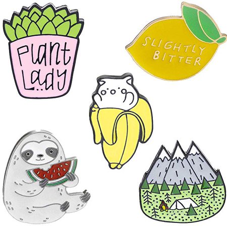 Amazon.com: Cute Colorful Enamel Brooch Pin Set - 5 pcs Lovely Pins Badges for Girls Boys Women Clothes Backpacks Decor ...: Jewelry