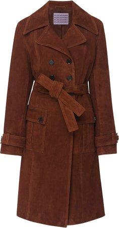 Double-Breasted Suede Coat
