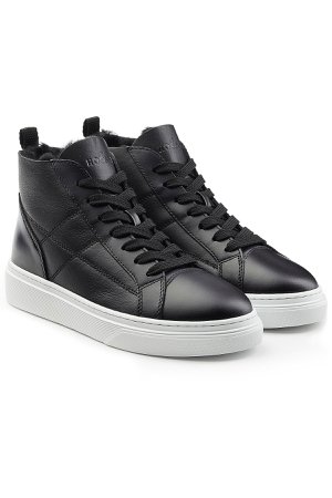 High Top Leather Sneakers with Faux Fur Gr. IT 38.5